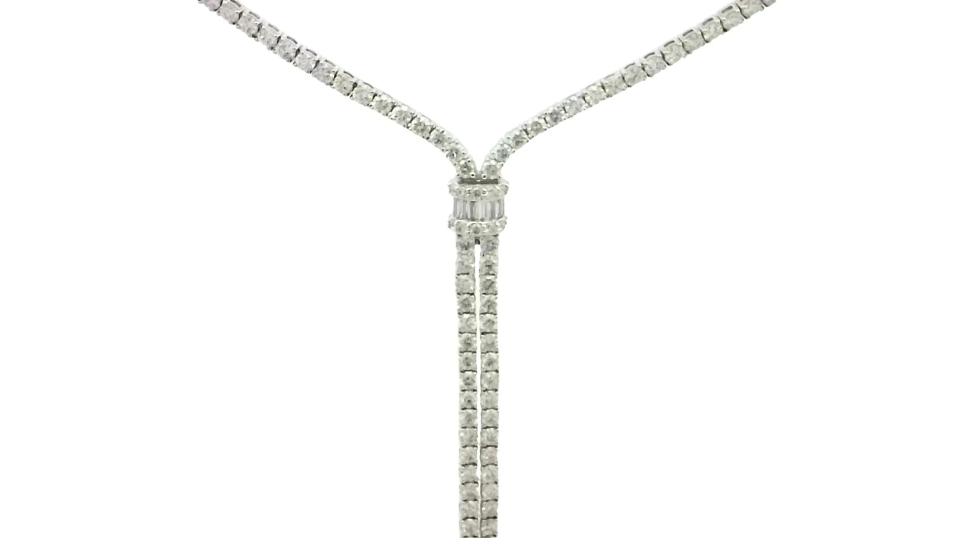 14 Karat White Lariat Diamond Necklace