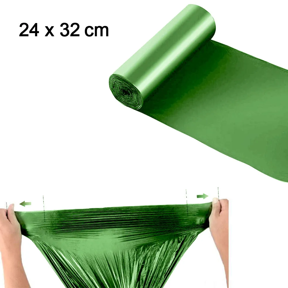 1586 Bio-degradable Eco Friendly Garbage / Trash Bags Rolls (24" x 32") (Green)