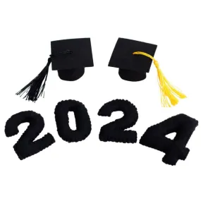 2024 Graduation Shapes- Choose from "2024" Number Set and Mortar Board Caps with Tassels