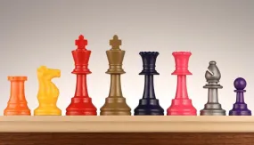 3 3/4" Colored Chess Pieces - Set of 17 Pieces