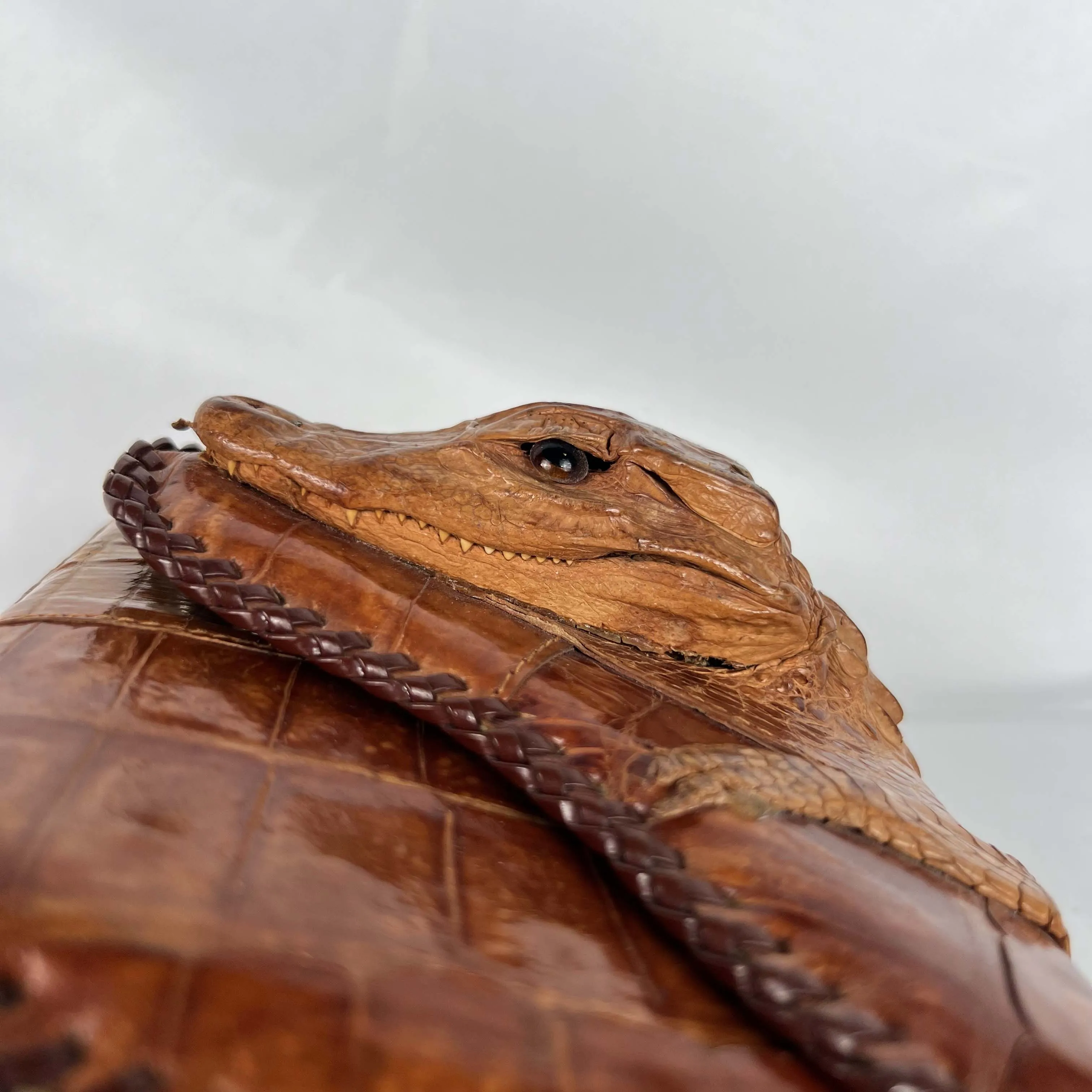 50s/60s Leather Alligator Clutch