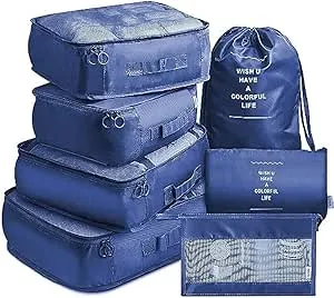 7 pcs Set Travel Luggage Organizer Packing Cube