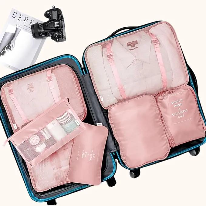 7 pcs Set Travel Luggage Organizer Packing Cube