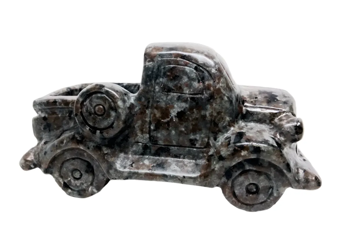 838g Yooperlite Crystal Vintage Old School Truck Carving