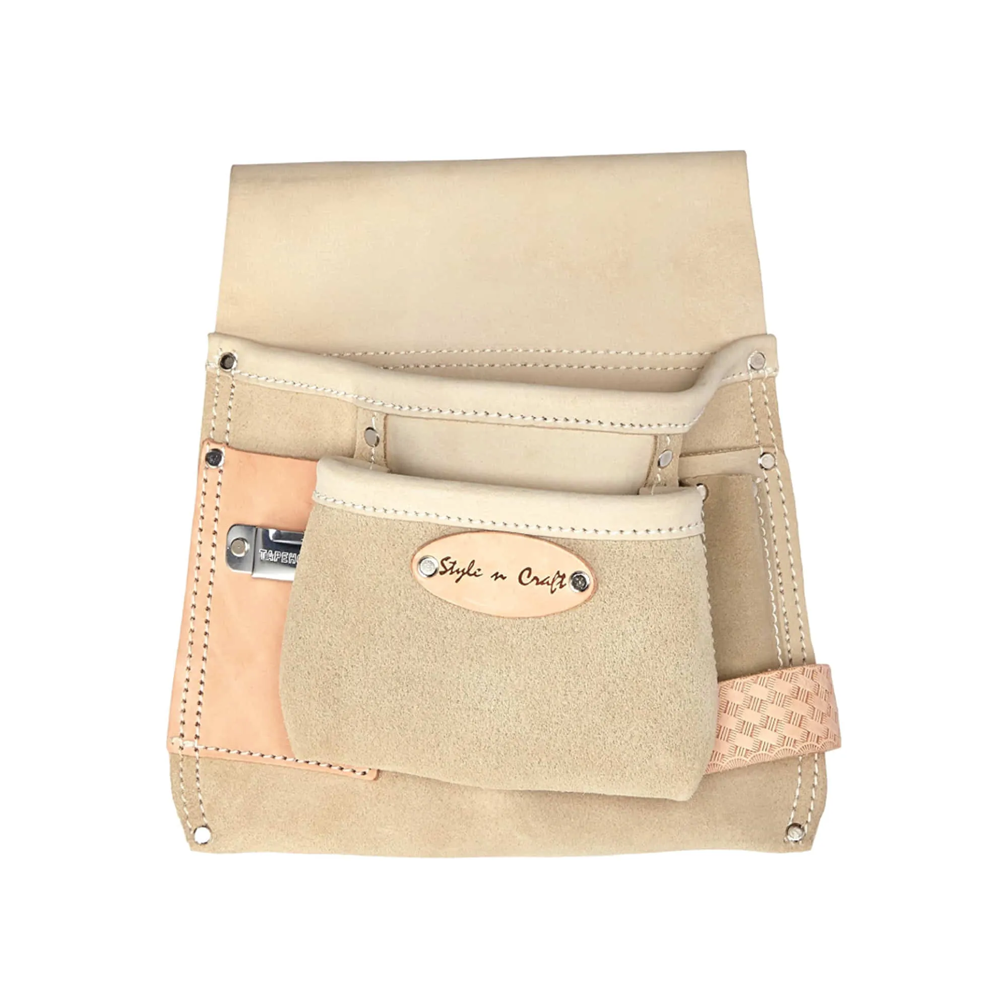 92825 - 6 Pocket Nail & Tool Pouch in Full Grain Leather | Style n Craft