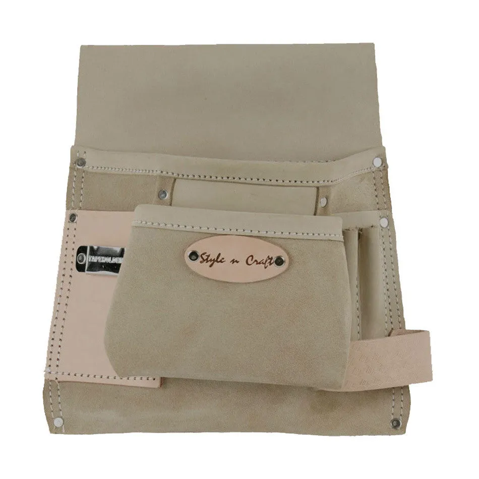 92825 - 6 Pocket Nail & Tool Pouch in Full Grain Leather | Style n Craft