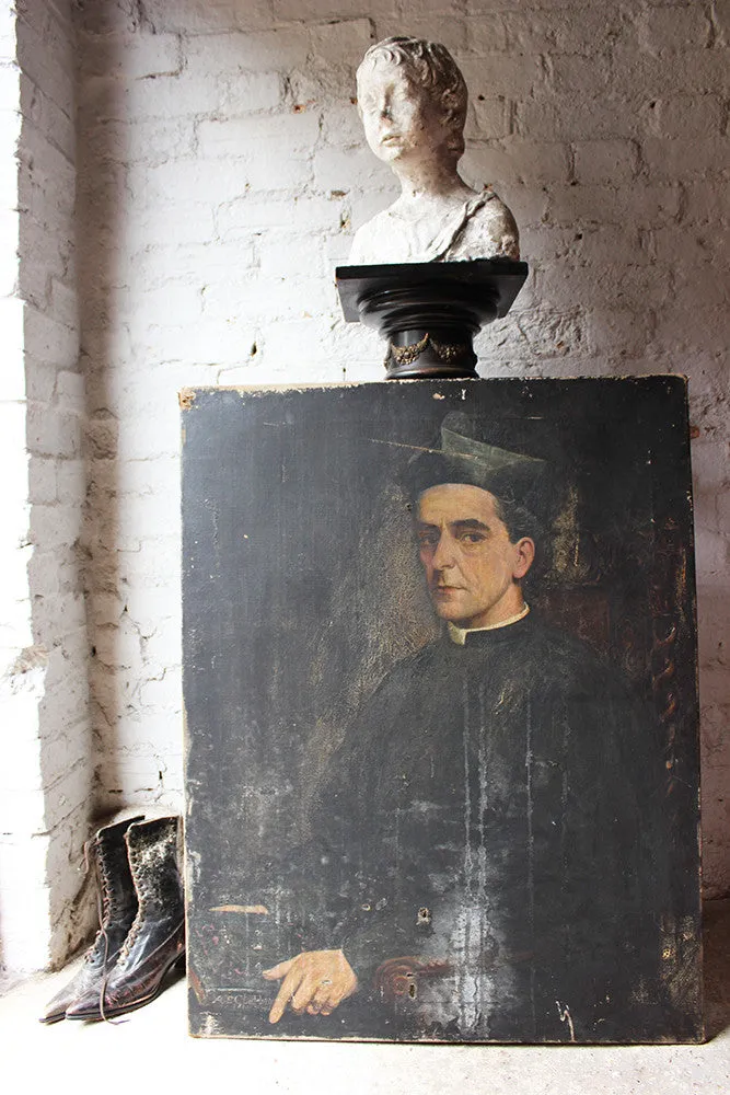 A Good English School Portrait of an Italian Chief Cantor Priest by Arthur Edward Clabburn c.1900