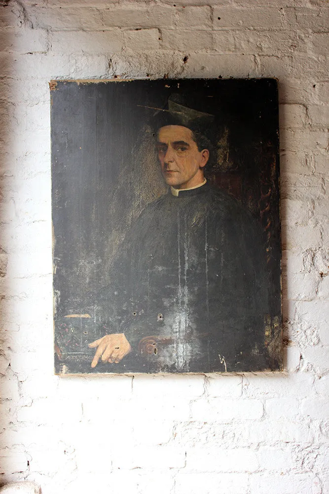 A Good English School Portrait of an Italian Chief Cantor Priest by Arthur Edward Clabburn c.1900