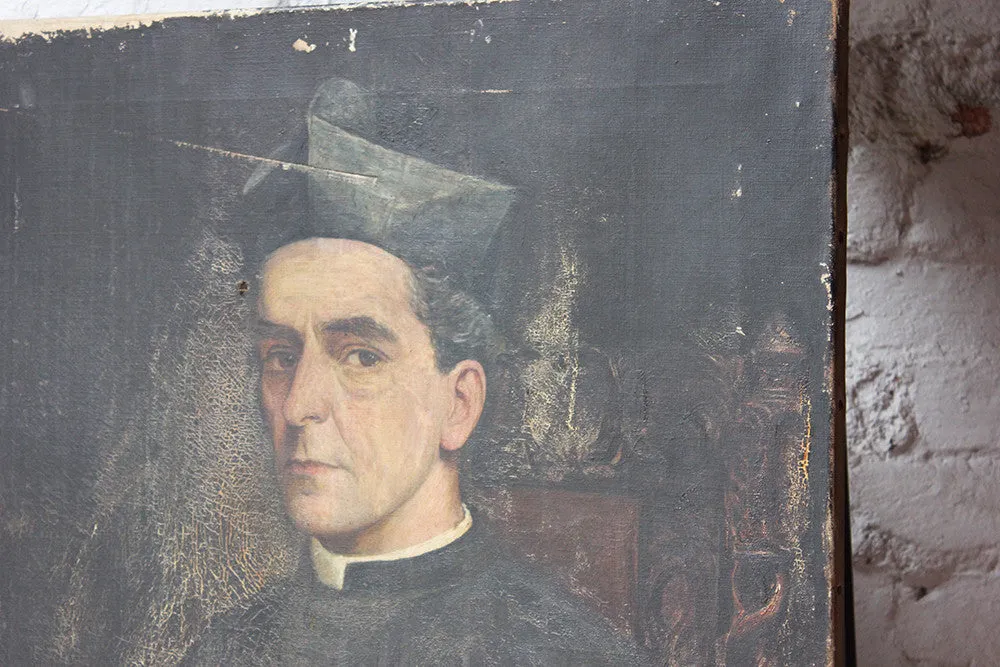 A Good English School Portrait of an Italian Chief Cantor Priest by Arthur Edward Clabburn c.1900