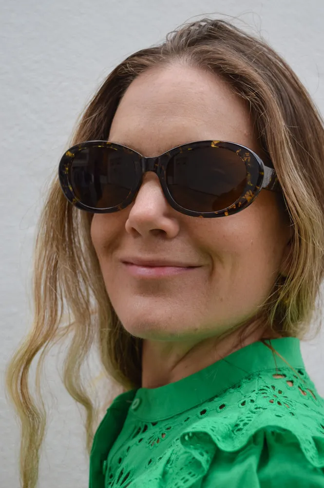 A Kjaerbede Anma Black / Yellow Tortoise Sunglasses