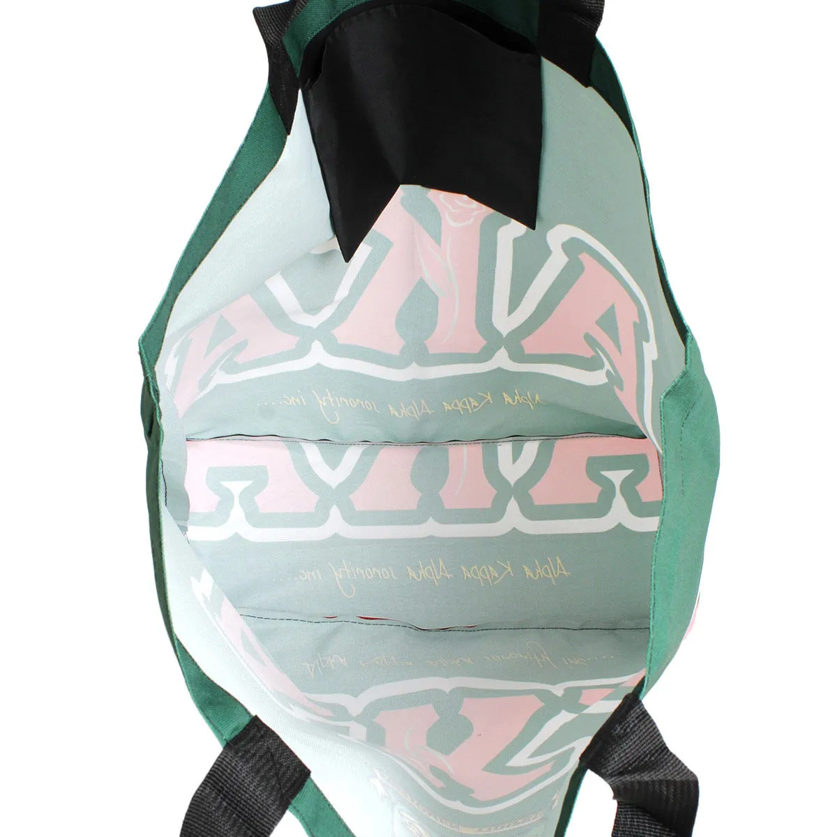 AKA Shield Green Pink Large Shopper Tote for Women