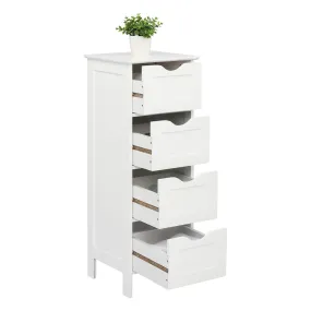 AMYOVE 4-Drawer Storage Cabinet Bathroom Storage Organizer White