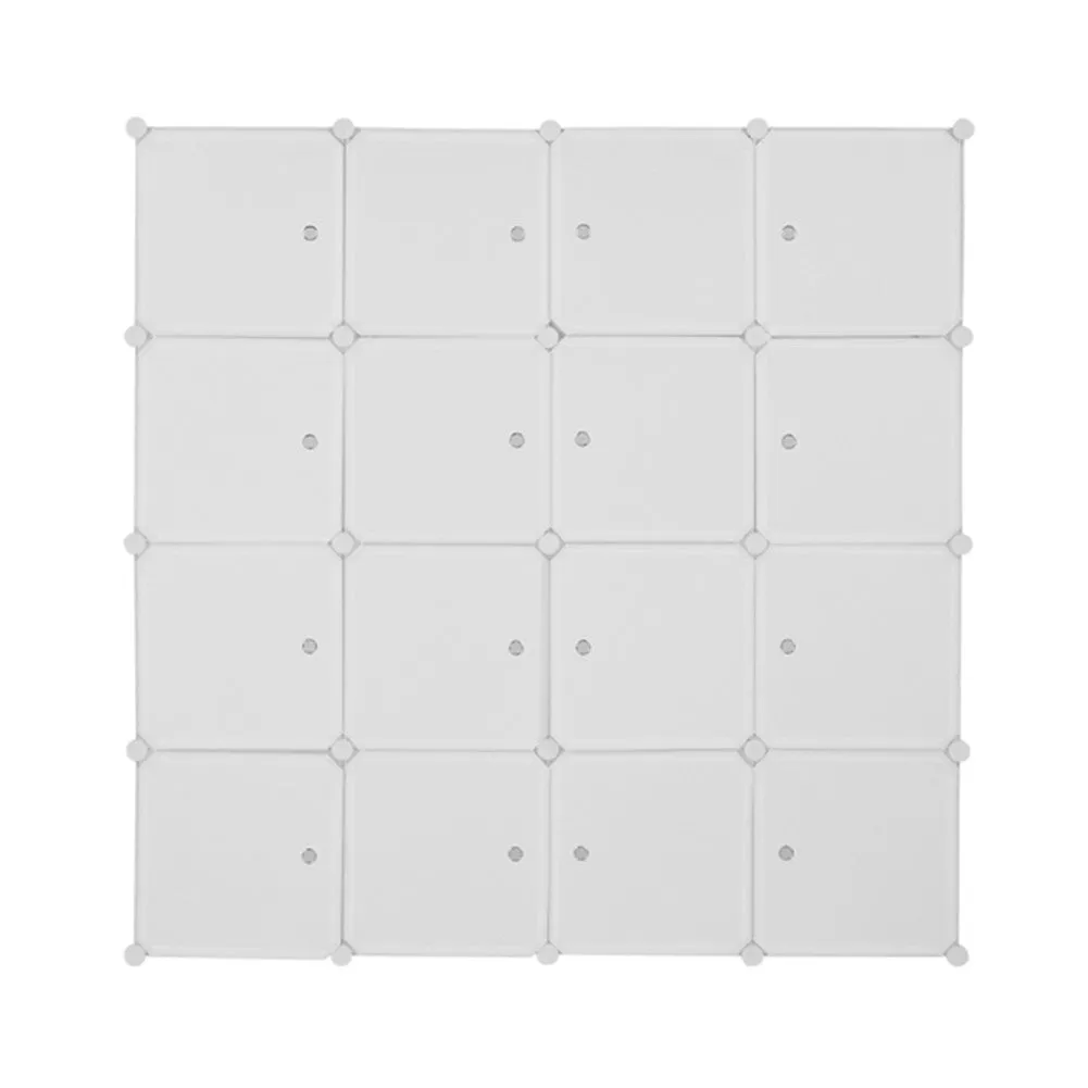 AMYOVE 4 Layer 16 Cube Organizer 142*47*142cm Diy Assemble Cabinet White