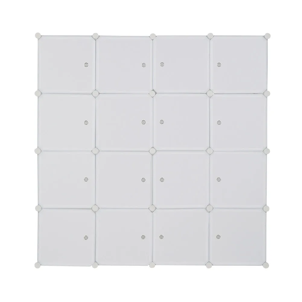 AMYOVE 4 Layer 16 Cube Organizer 142*47*142cm Diy Assemble Cabinet White