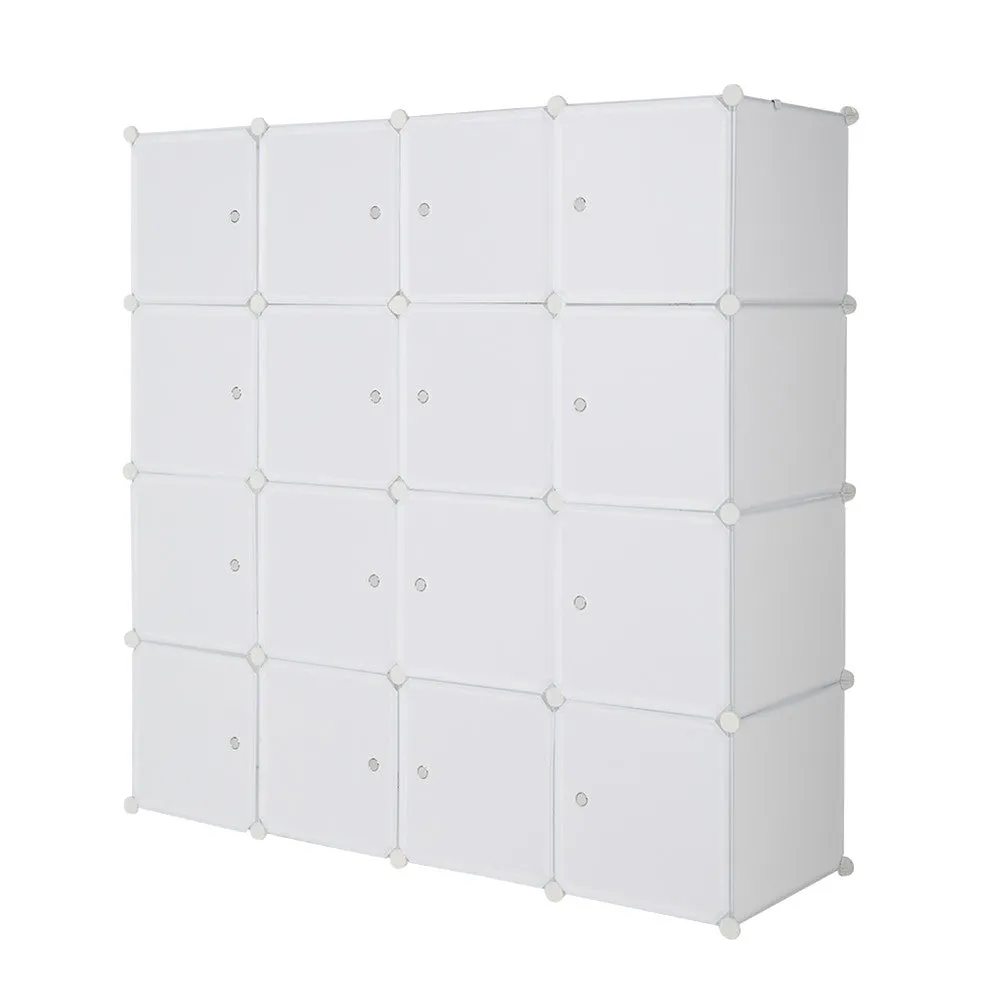 AMYOVE 4 Layer 16 Cube Organizer 142*47*142cm Diy Assemble Cabinet White