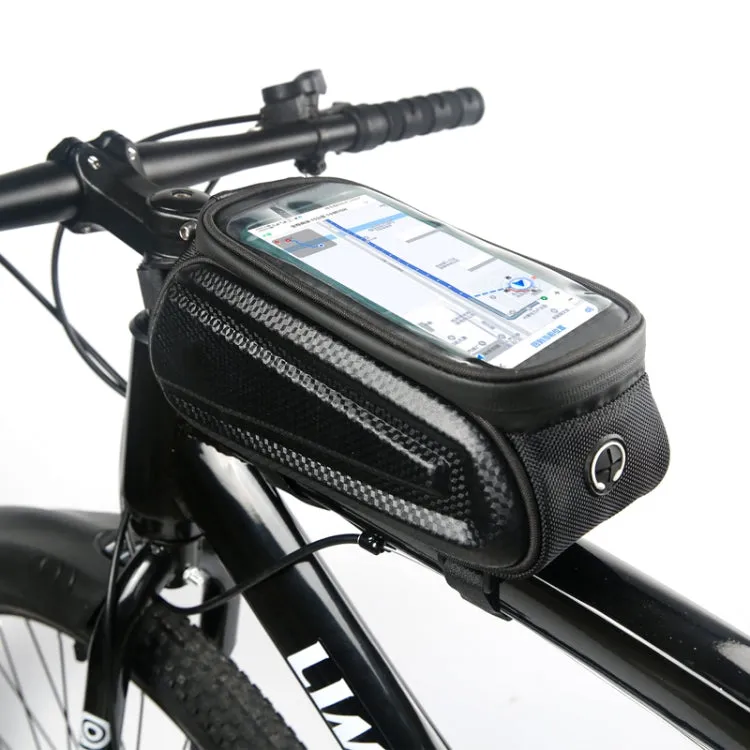 B50 Bicycle Hard Shell Front Beam Bag Mobile Phone Touch Screen Anti-Pouring Water Tube Bag(Black)