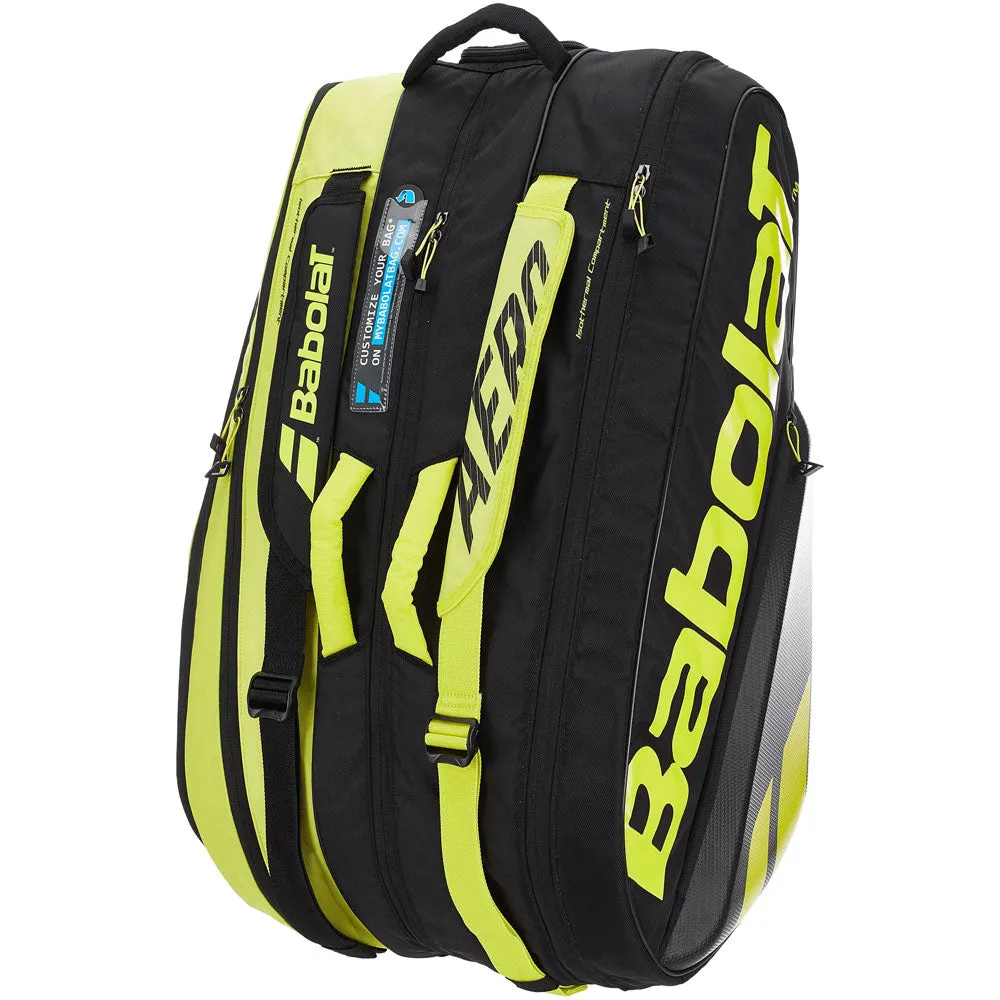 Babolat RHX6 Pure Aero Tennis Kitbag - Black/Yellow