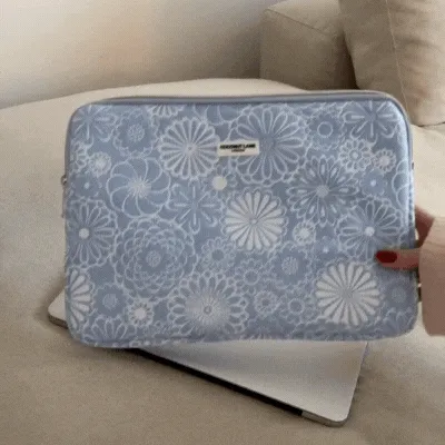 Baby Blue Flower Laptop Sleeve