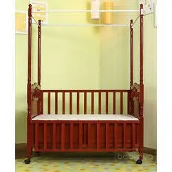 BABYHUG Windsor 2 in 1 Wooden Baby Cot With Cradle & Storage Space, Dimensions: 114.5×70.5×28 cm