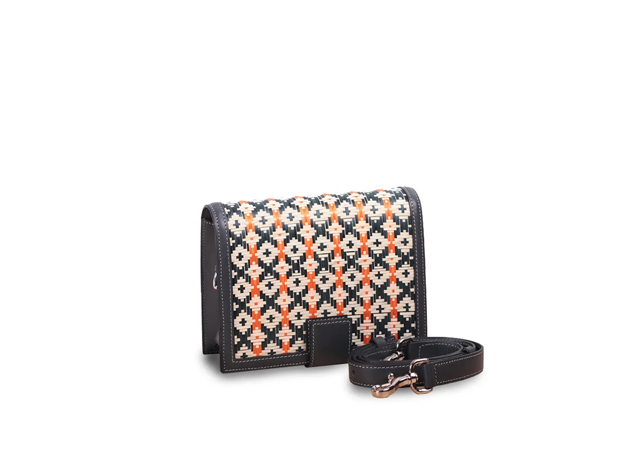 Bamboo Mini Bag (Dark Gray-Orange)