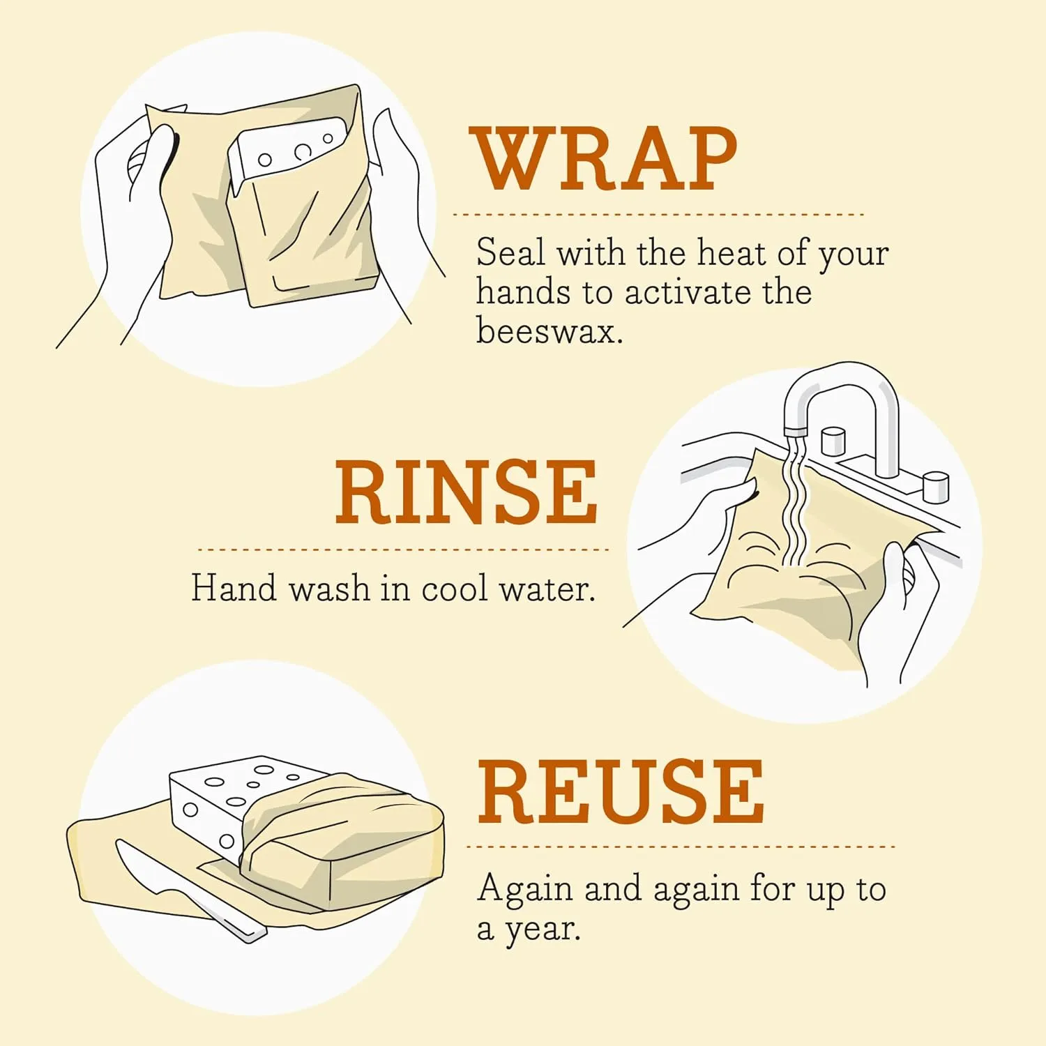 Bee's Wrap Reusable Beeswax Food Wraps - Made in the USA - Eco Friendly Beeswax Wraps for Food - Sustainable