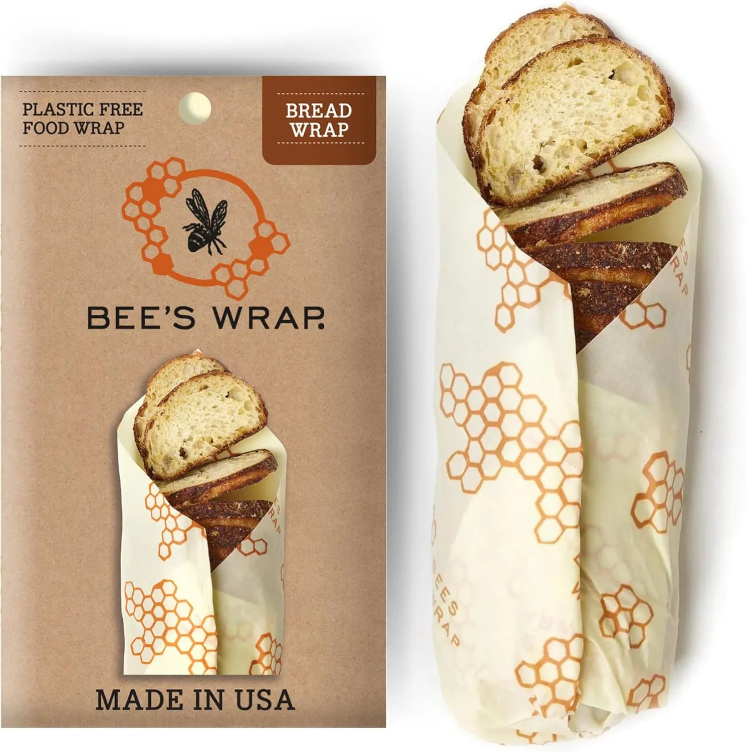 Bee's Wrap Reusable Beeswax Food Wraps - Made in the USA - Eco Friendly Beeswax Wraps for Food - Sustainable