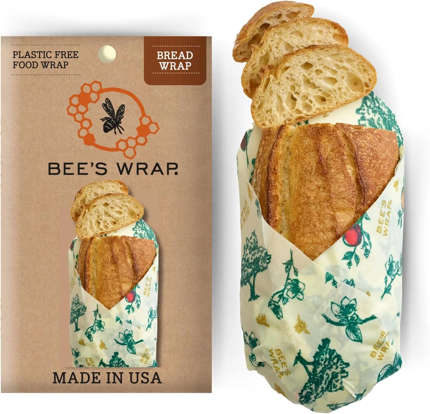 Bee's Wrap Reusable Beeswax Food Wraps - Made in the USA - Eco Friendly Beeswax Wraps for Food - Sustainable