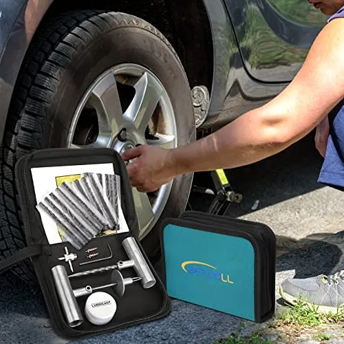 BETOOLL Tire Repair Kit Sets of 2-24pcs Compatible with Car, Motorcycle, ATV, Jeep, Truck, Tractor Flat Tire Puncture Repair