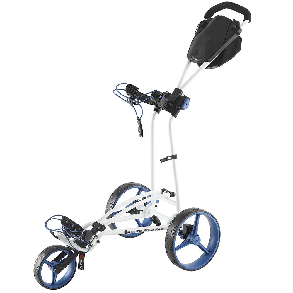 Big Max Autofold FF 3-Wheel Push Trolley - White/Cobalt