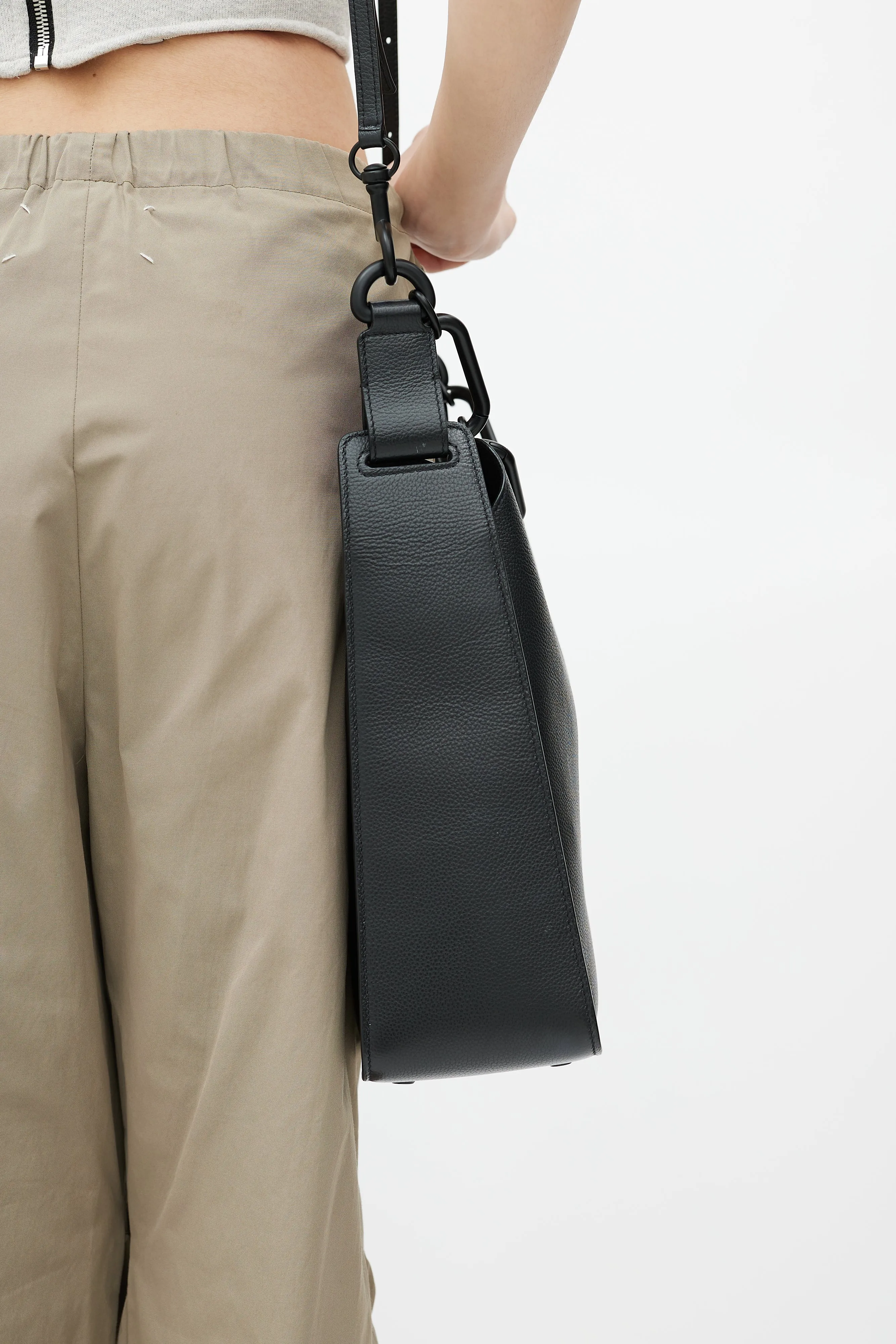 Black Leather Small Tool 2.0 Crossbody Bag