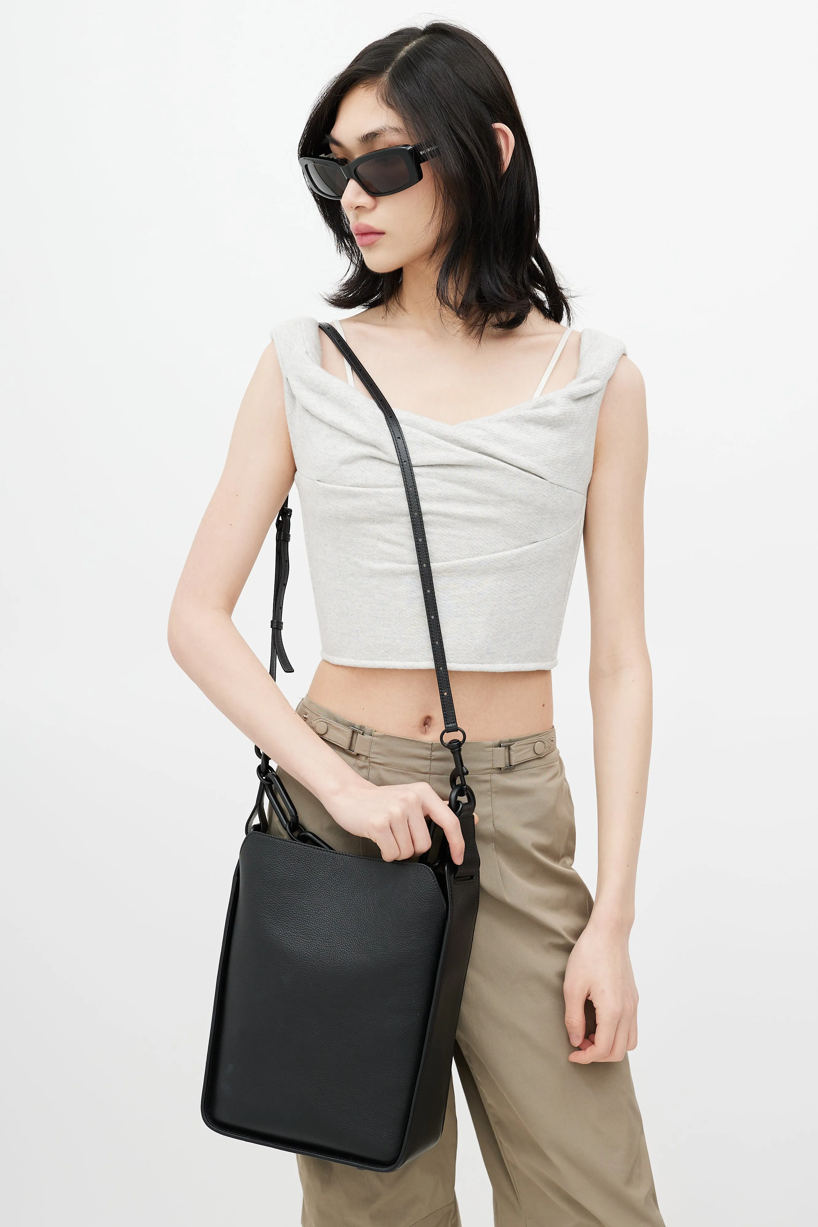 Black Leather Small Tool 2.0 Crossbody Bag