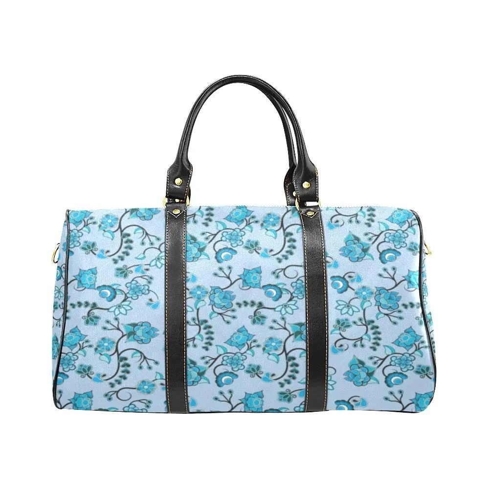 Blue Floral Amour Waterproof Travel Bag