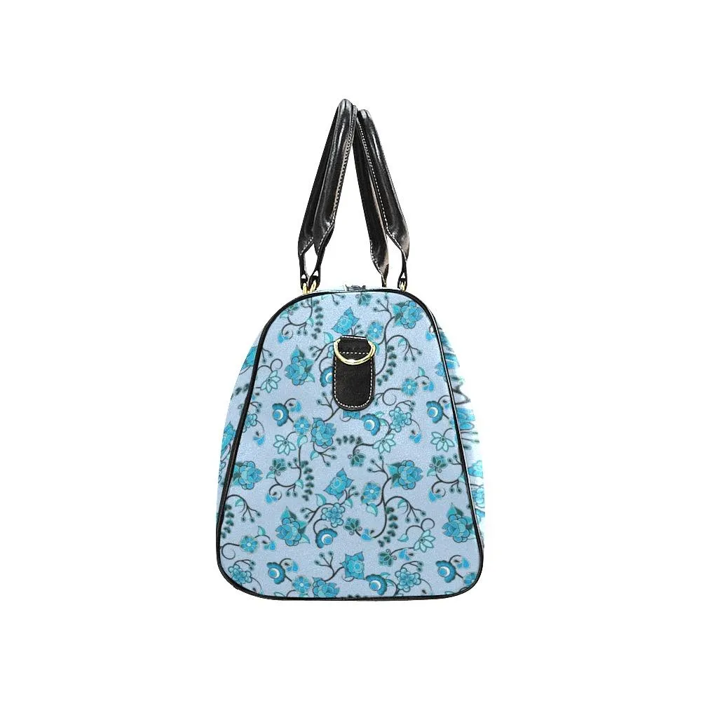 Blue Floral Amour Waterproof Travel Bag