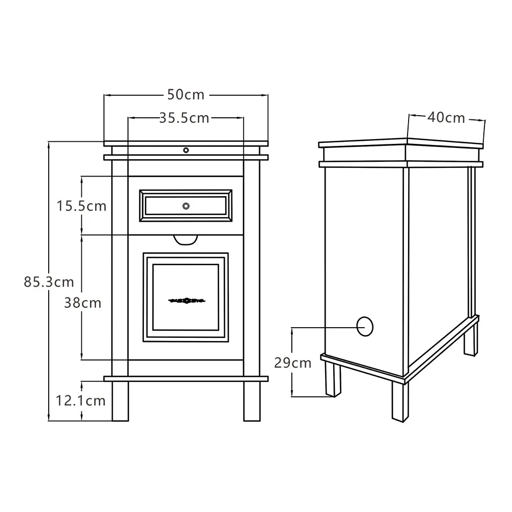 Bordeaux Styling Station Cabinet