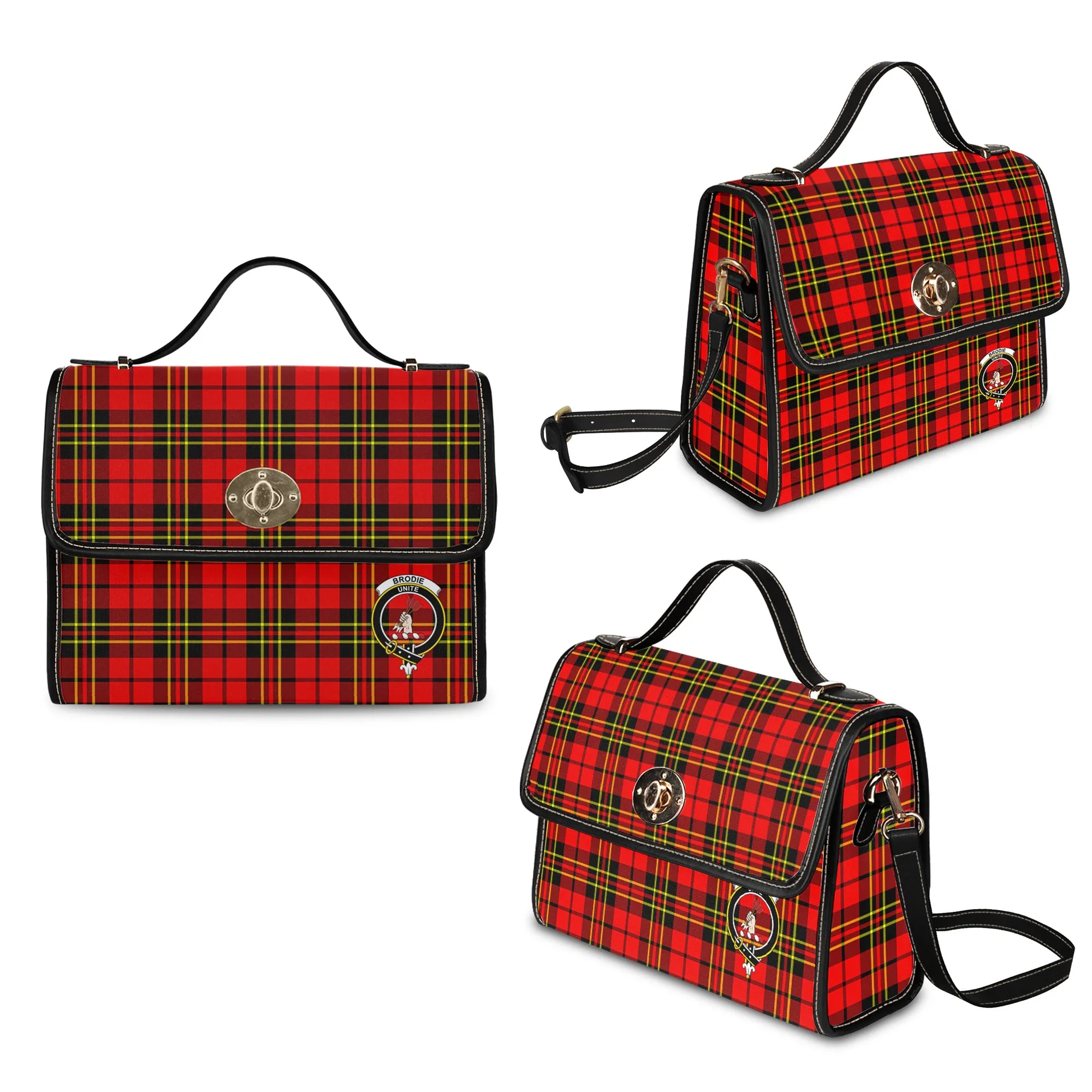 Brodie Modern Tartan Waterproof Canvas Bag with Family Crest