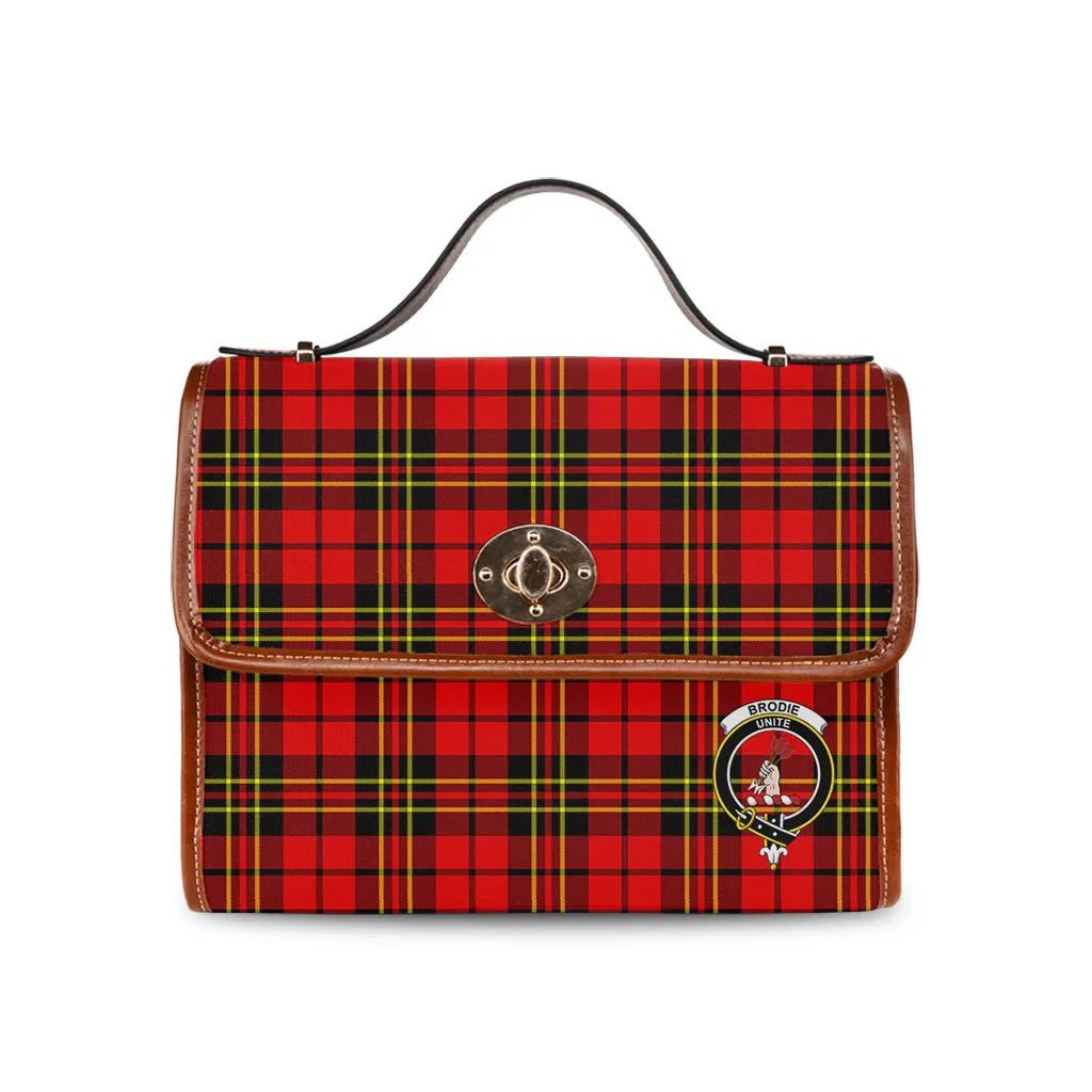 Brodie Modern Tartan Waterproof Canvas Bag with Family Crest