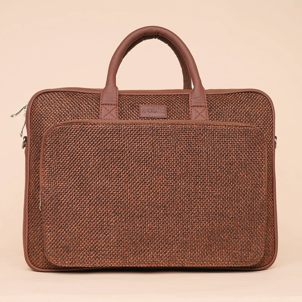 Brown Metal Unisex Laptop Bag