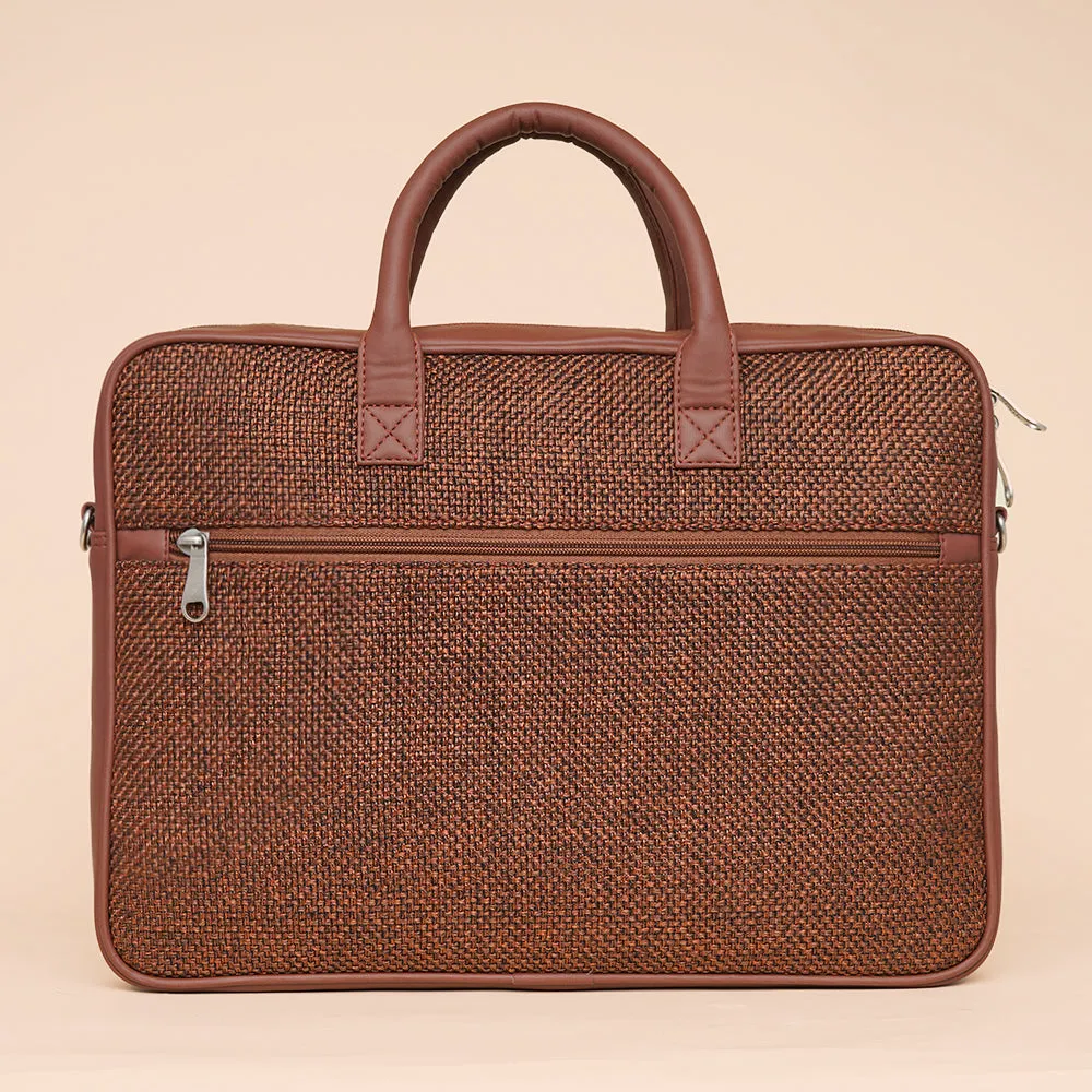 Brown Metal Unisex Laptop Bag