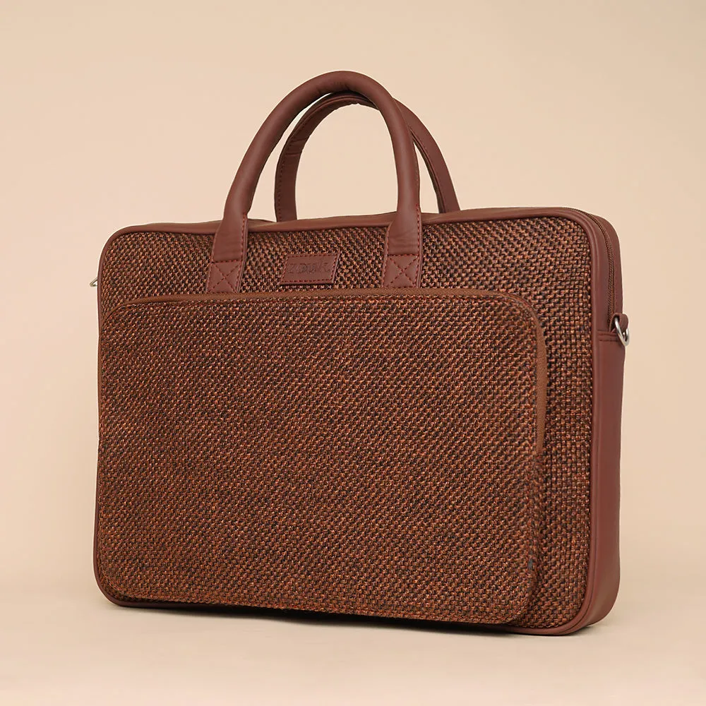 Brown Metal Unisex Laptop Bag