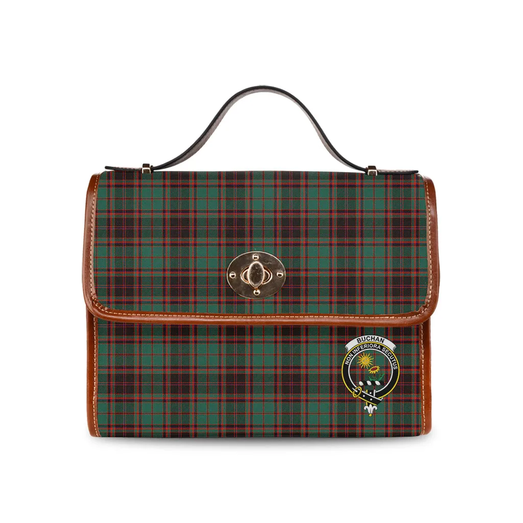 Buchan Ancient Tartan Waterproof Canvas Bag with Family Crest