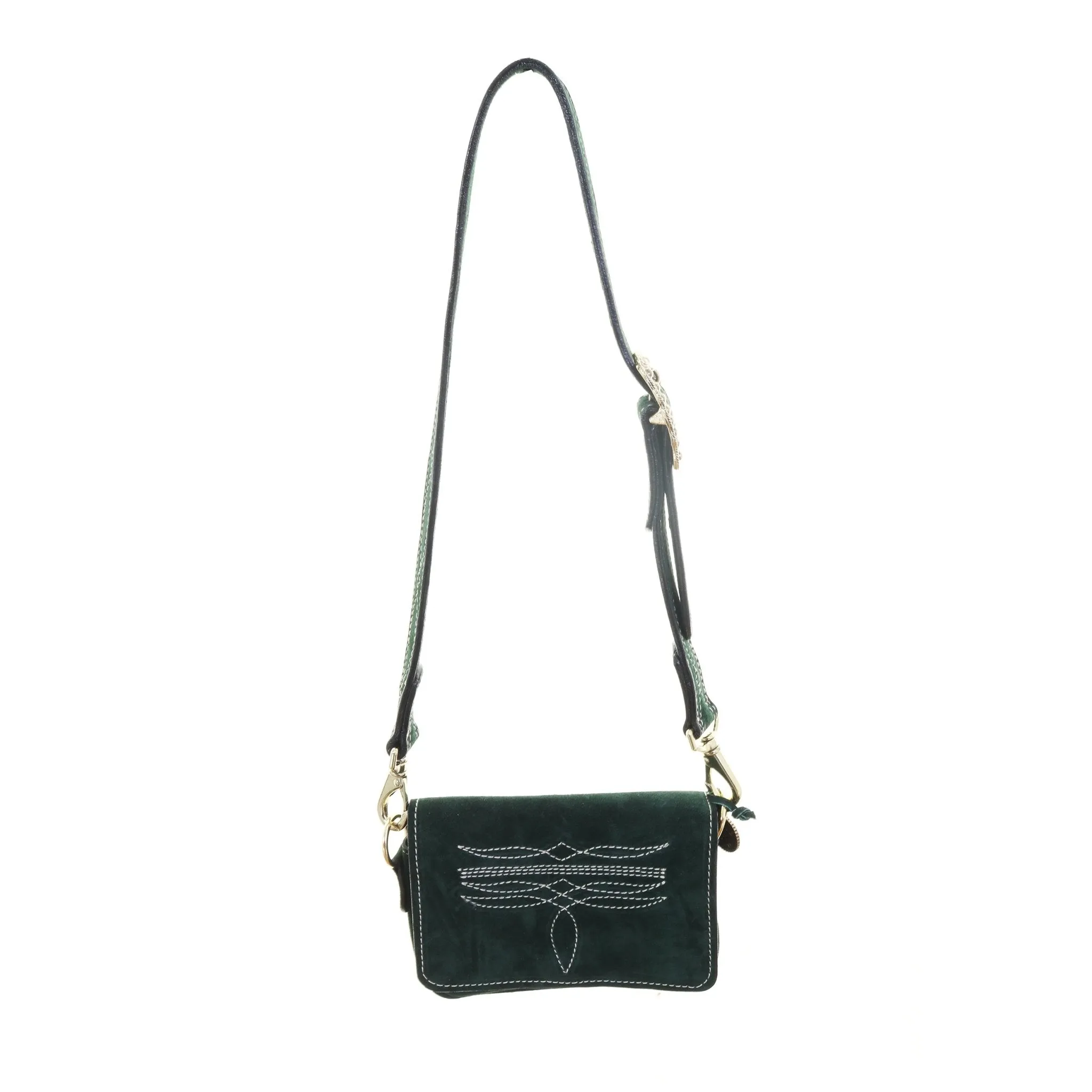 BUM11 - Forest Green Suede Bum Bag