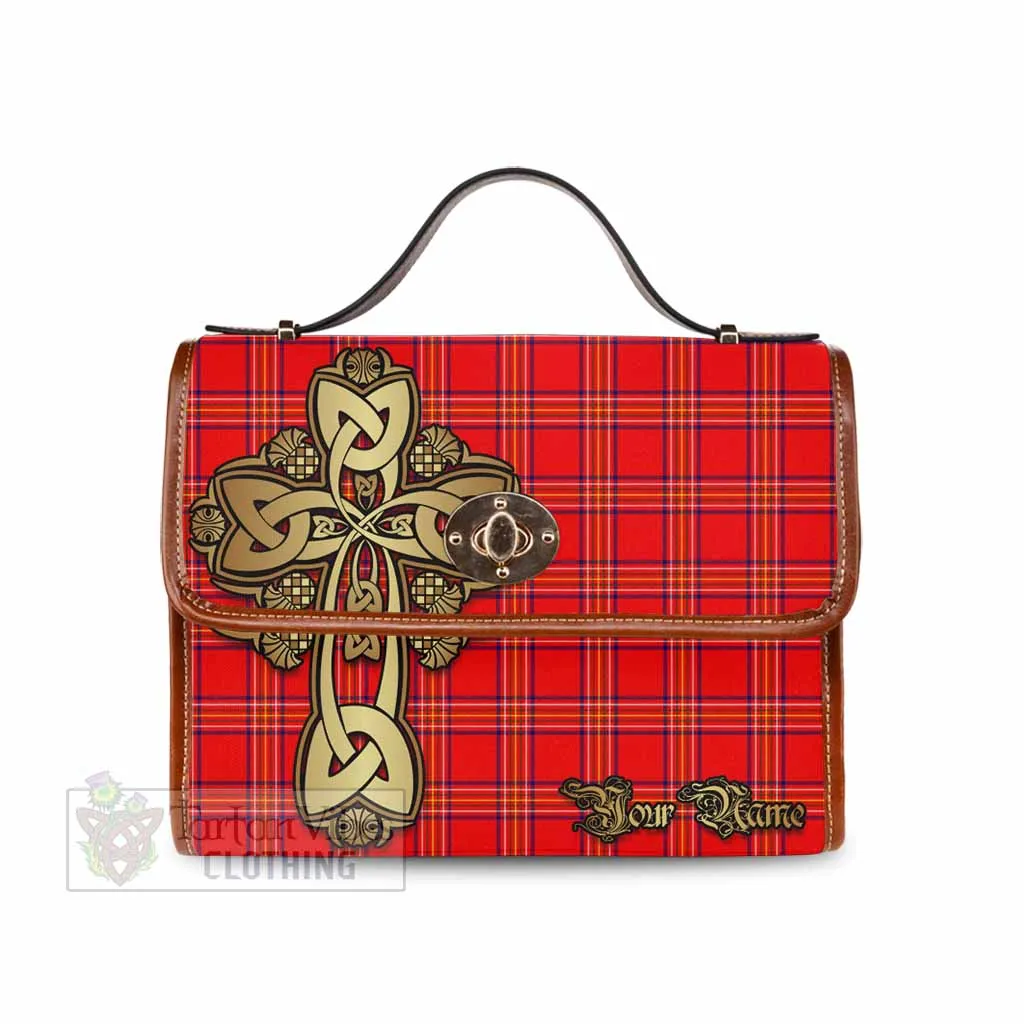 Burnett Tartan Waterproof Canvas Bag Golden Thistle Celtic Cross Style