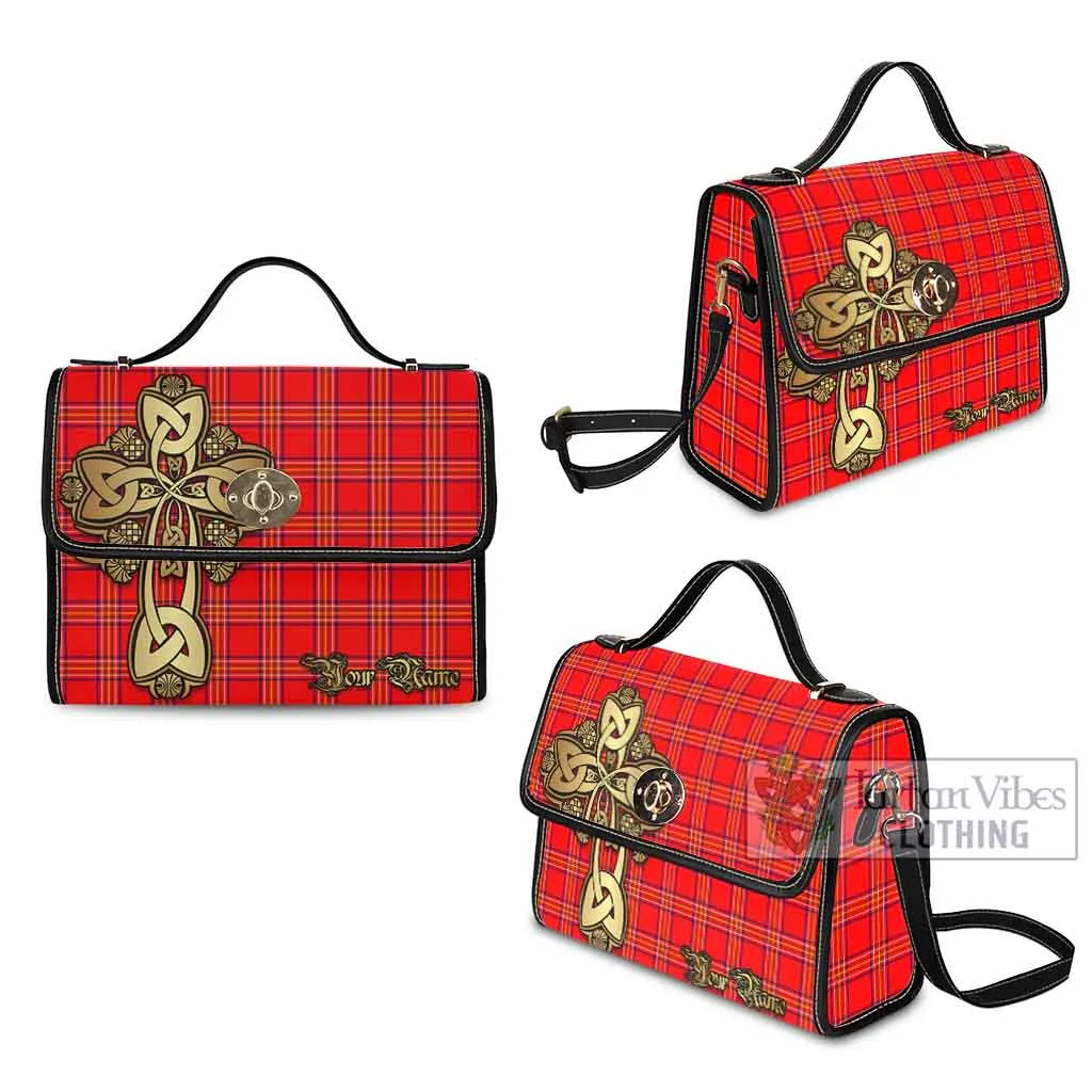 Burnett Tartan Waterproof Canvas Bag Golden Thistle Celtic Cross Style