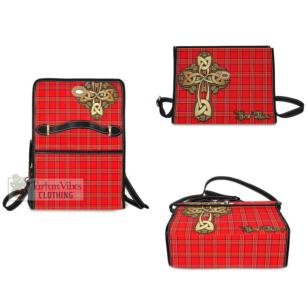 Burnett Tartan Waterproof Canvas Bag Golden Thistle Celtic Cross Style