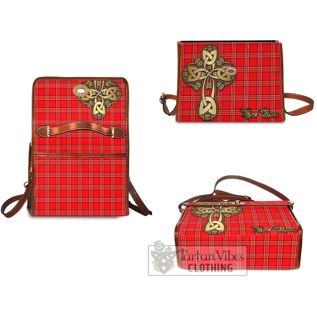 Burnett Tartan Waterproof Canvas Bag Golden Thistle Celtic Cross Style