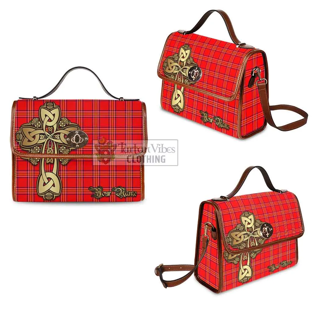 Burnett Tartan Waterproof Canvas Bag Golden Thistle Celtic Cross Style