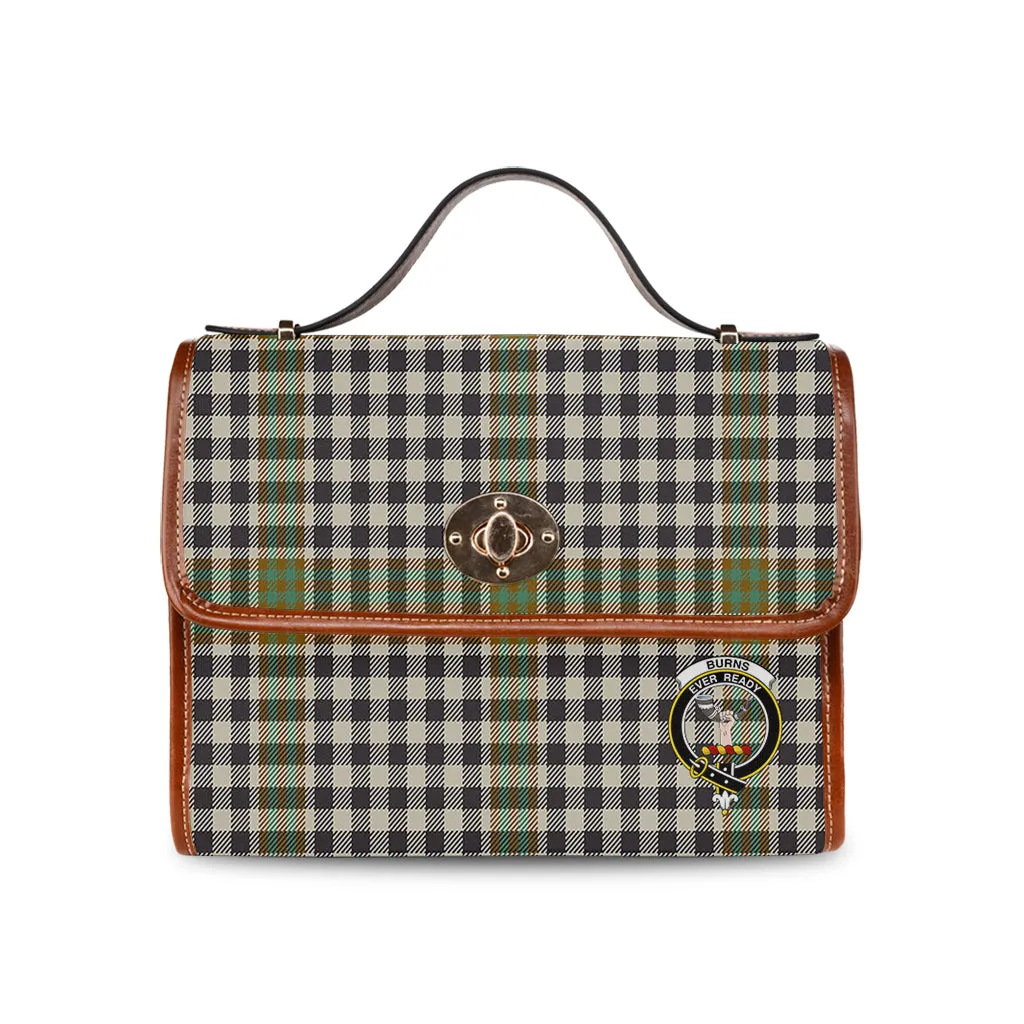 Burns Check Tartan Waterproof Canvas Bag with Family Crest