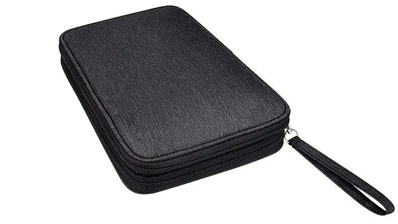 Business And Leisure Double Zipper Notebook Bag- Black