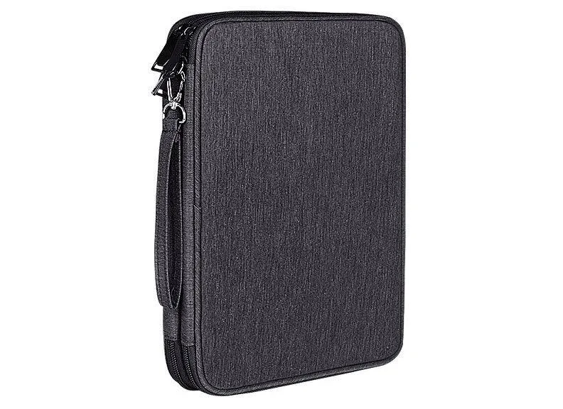 Business And Leisure Double Zipper Notebook Bag- Black