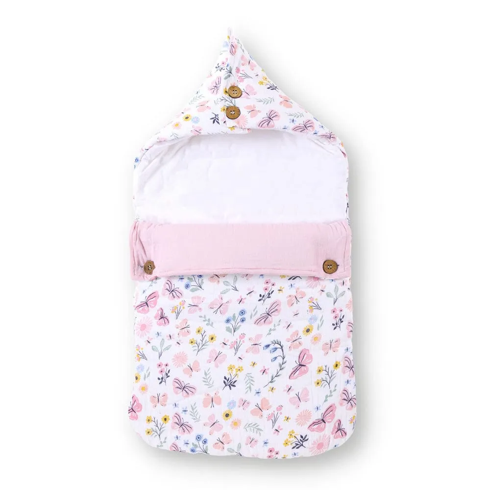 Butterfly Garden Muslin Carrier Nest / sleeping bag , 0-12 Months